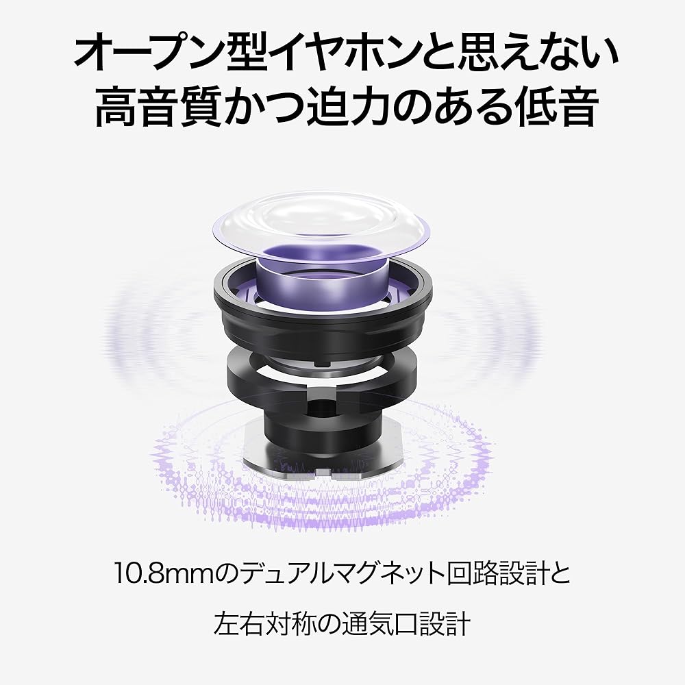 HUAWEI FreeClip ワイヤレスイヤホン Bluetooth オープンイヤー イヤーカフ型 3段階音量調整 耳を塞がないイヤホン 軽量約5.6g(本体) T0017 画像4