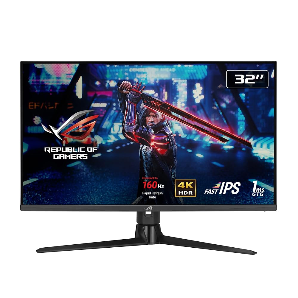 ASUS 4K ゲーミングモニター ROG Swift XG32UQ 32インチ/4K/160Hz/HDMI 2.1 DP/IPS/1ms/DisplayHDR 600/量子ドット技術/可変オーバードライブ/PS5/国内正規品