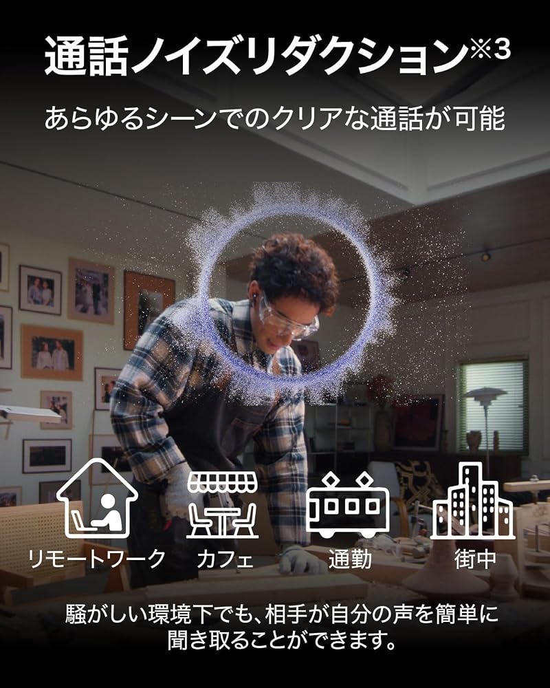 HUAWEI FreeBuds 6 ワイヤレスイヤホン Bluetooth インナーイヤー型 快適な装着感 アクティブノイズキャンセリング 通話ノイズキャンセリング-95dB ハイレゾ認証 T0020 画像5