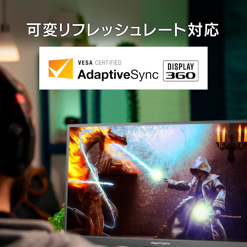IODATA GigaCrysta ゲーミングモニター 24.5型 FHD360Hz スタンドレス LCD-GC251RXAB/N 画像2