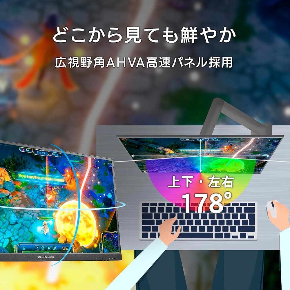 IODATA GigaCrysta ゲーミングモニター 24.5型 FHD360Hz スタンドレス LCD-GC251RXAB/N 画像5