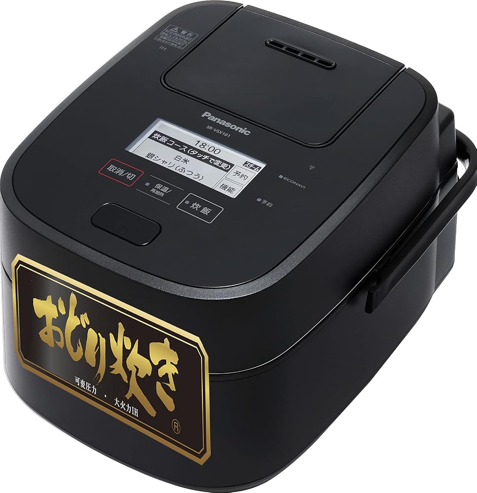 パナソニック 炊飯器 5.5合 最高峰モデル スマホ連携 銘柄炊き分け 可変圧力&大火力おどり炊き スチーム&全面発熱6段IH式 ブラック SR-VSX101-K