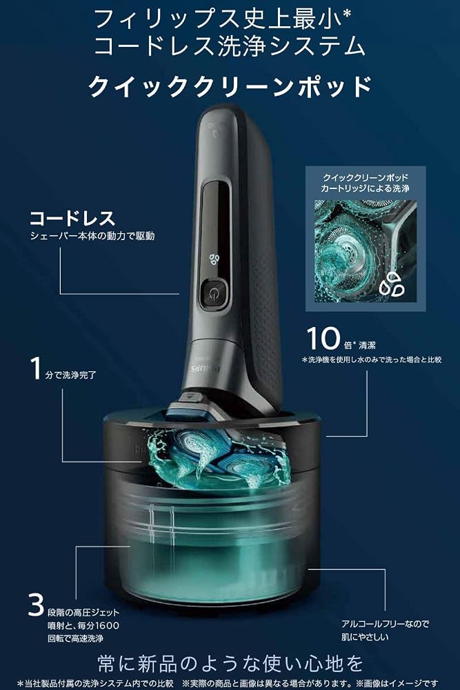 フィリップス 電気シェーバー 7000シリーズ 洗浄機付きモデル 電動 髭剃り 画像4