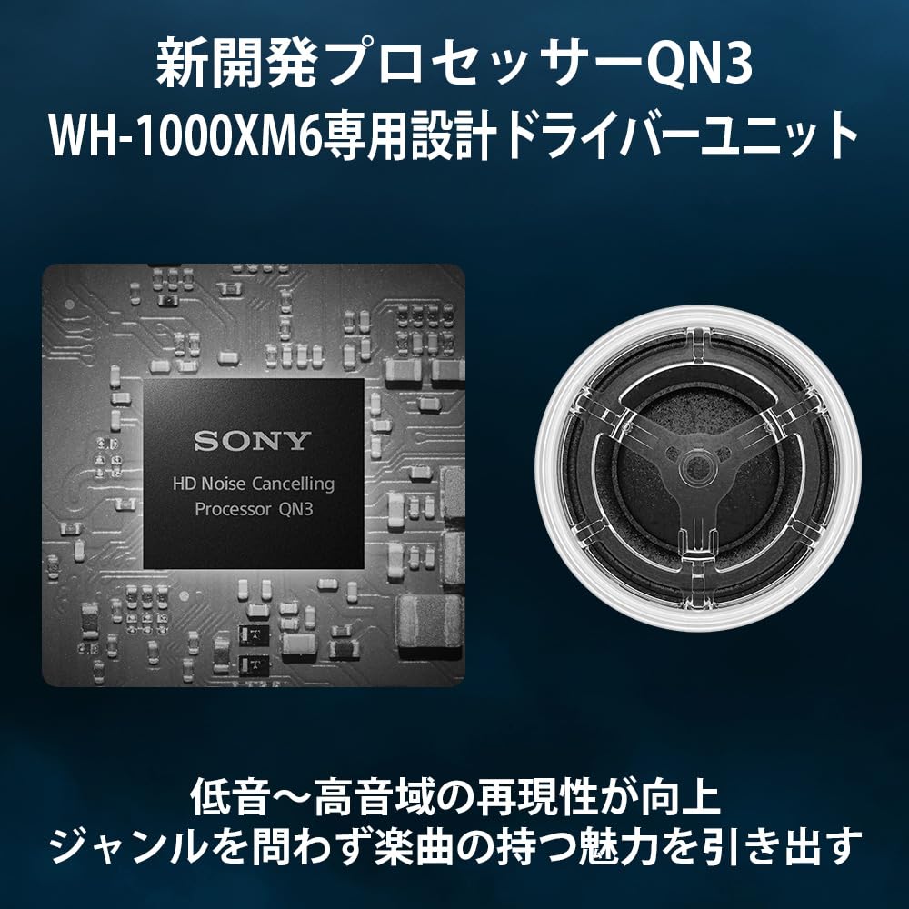 ソニー SONY WH-1000XM6 ブラック ワイヤレスノイズキャンセリングヘッドホン Bluetooth LDAC対応 折りたたみ式 画像4