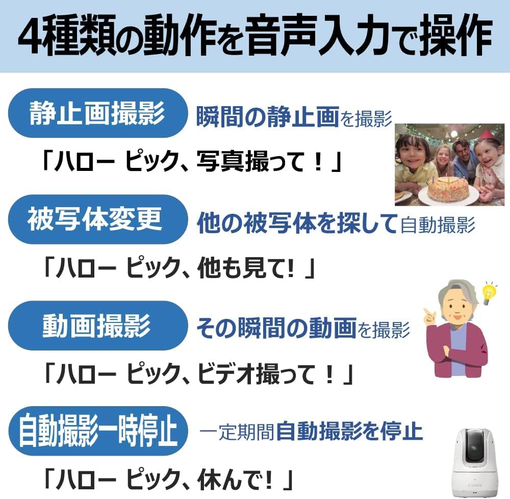 Canon コンパクトデジタルカメラ PowerShot PICK ホワイト 自動撮影カメラ PSPICKWH 画像5