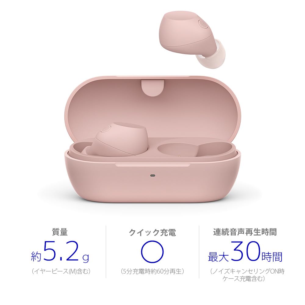 ソニー(SONY) WF-C710N ピンク ワイヤレスイヤホン 高性能ノイズキャンセリング Bluetooth WF-C710N PZ 画像2