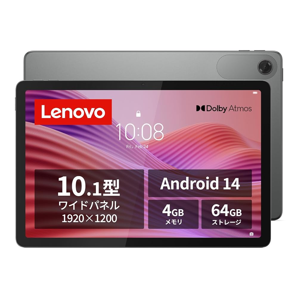 Lenovo Tab 10.1インチ タブレット ルナグレー Helio G85 4GB/64GB Wi-Fi Android 14 microSD対応 ZAEH0063JP
