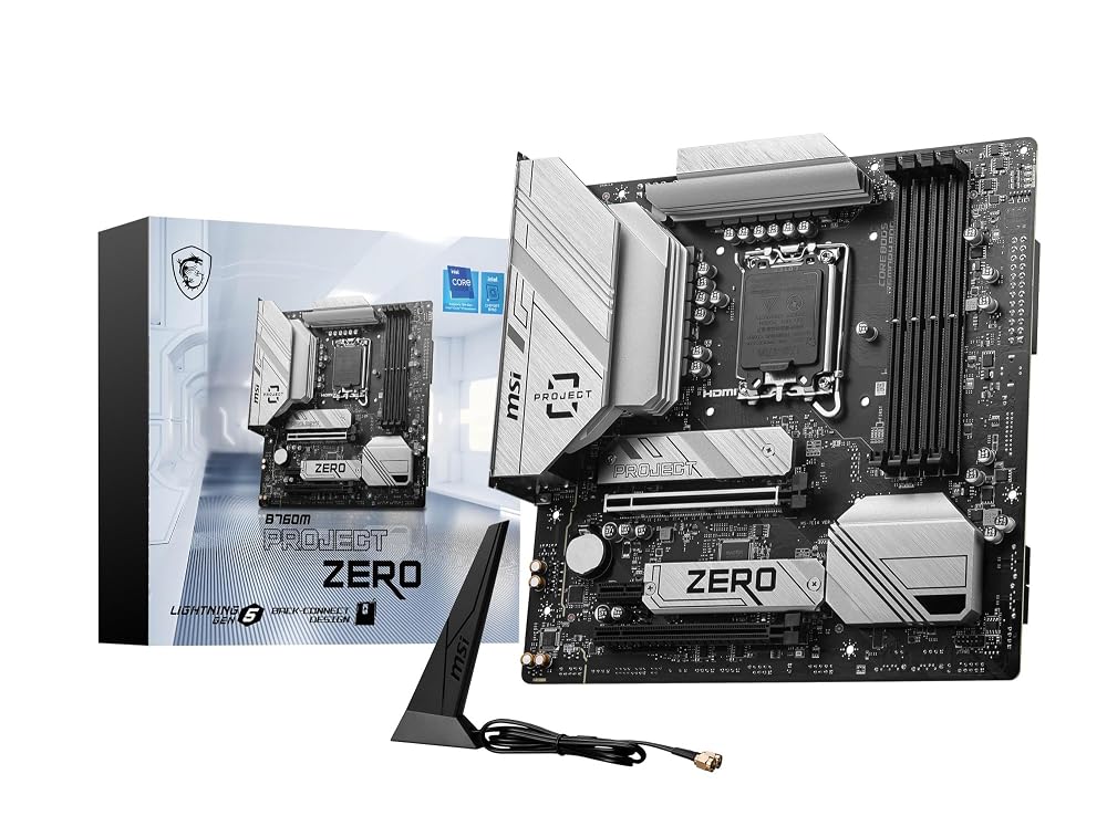 MSI B760M PROJECT ZERO Micro-ATX マザーボード LGA1700 DDR5 バックコネクト Intel 第14/13/12世代対応 国内正規品