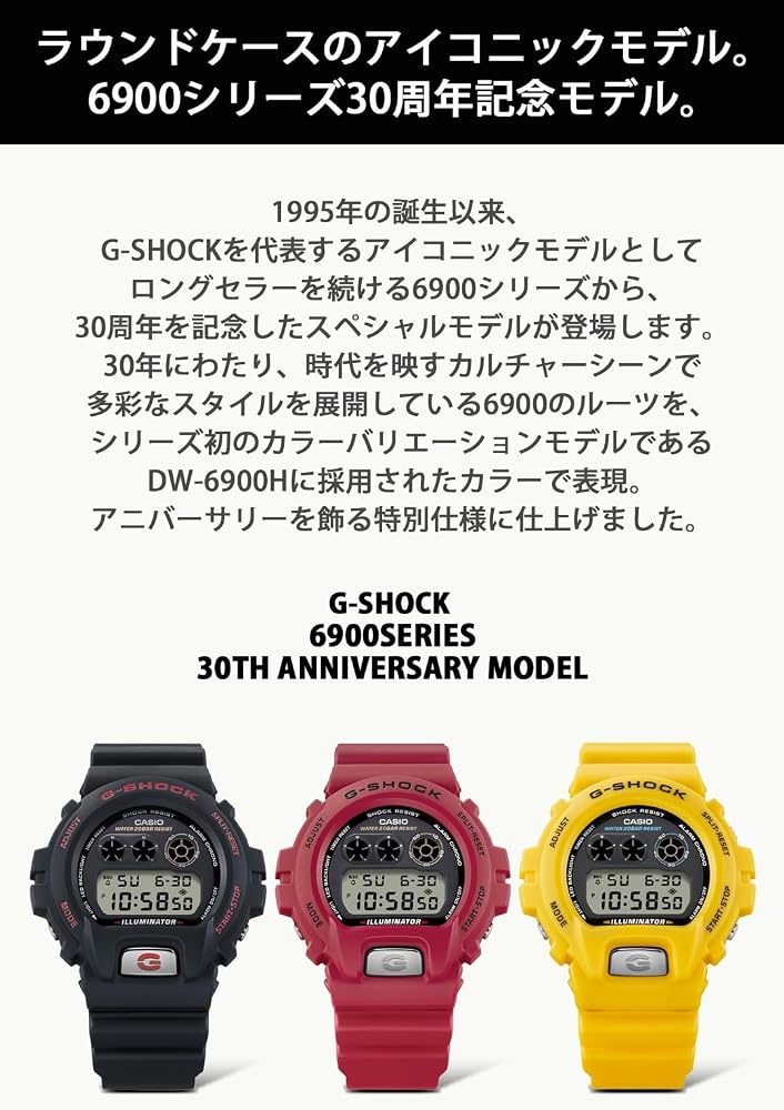 カシオ G-SHOCK DW-6900TR-4JR 30周年記念モデル メンズ腕時計 レッド 耐衝撃 20気圧防水 ジーショック 画像3