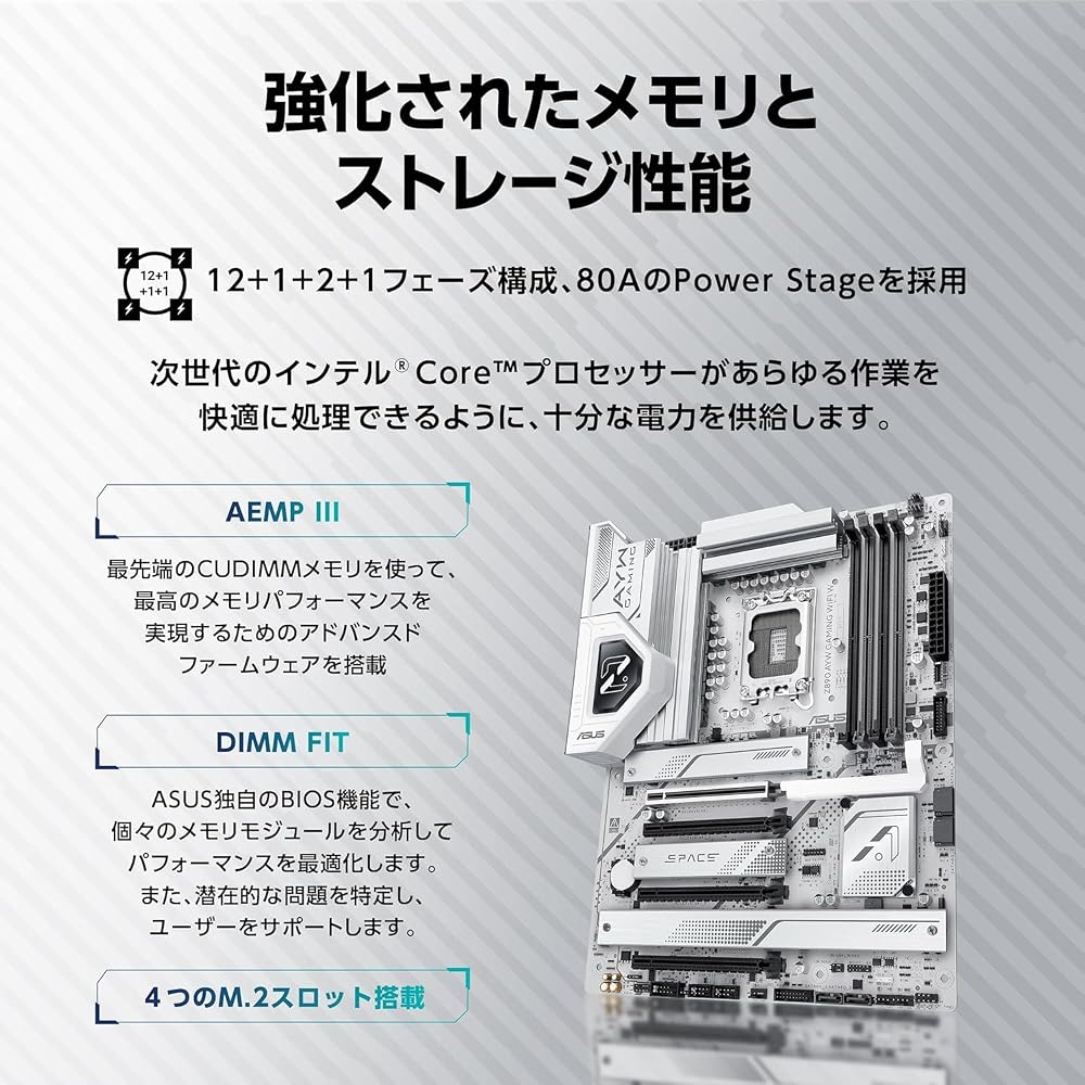 ASUS Z890 AYW GAMING WIFI W マザーボード LGA1851 Intel Core Ultra(シリーズ2)対応 Z890 DDR5 E-ATX 国内正規代理店品 画像4