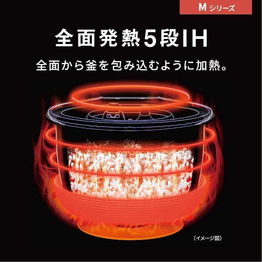 パナソニック 可変圧力IH炊飯器 5.5合 SR-M10A-T ブラウン おどり炊き 急減圧バルブ 5段全面IH ダイヤモンド竈釜 Panasonic 画像6