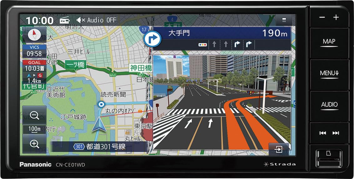 パナソニック ストラーダ CN-CE01DA 7V型HD カーナビステーション 180mm 2DIN ワイヤレスCarPlay Android Auto ネット動画