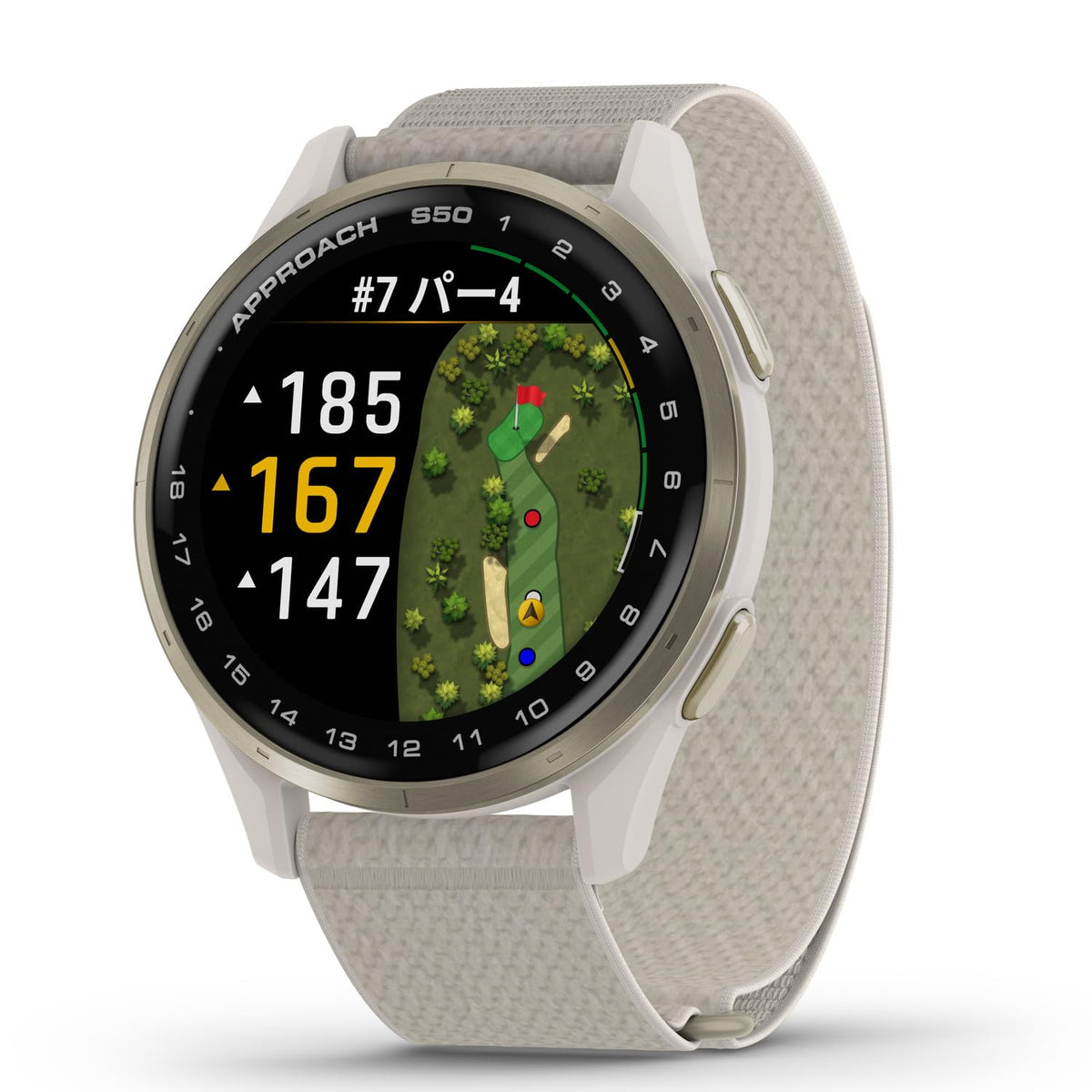 ガーミン(GARMIN) Approach S50 Ivory ゴルフGPSウォッチ AMOLEDタッチディスプレイ バーチャルキャディ ロングバッテリー Android/iOS対応 Suica対応