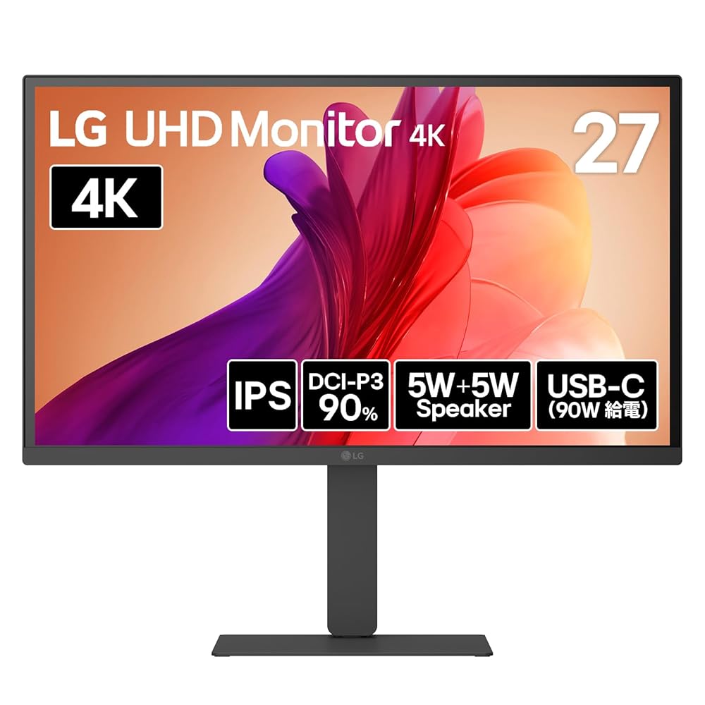 LG モニター ディスプレイ 27U730A-B 27インチ/4K(3840×2160)/IPS/DCI-P3 90%/HDR/アンチグレア/HDMI×2