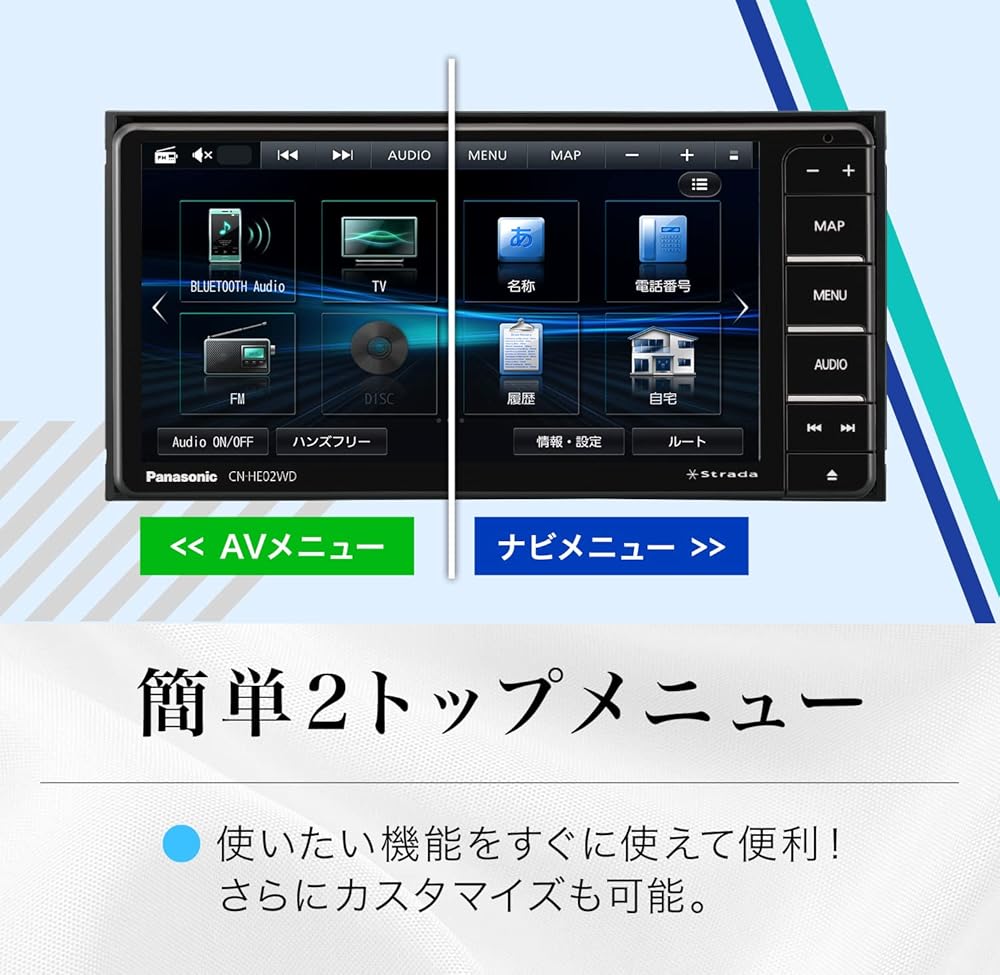 パナソニック(Panasonic) カーナビ ストラーダ 7インチ ワイド CN-HE02WD フルセグ ドラレコ連携 HD液晶搭載 全国市街地図に対応 画像4