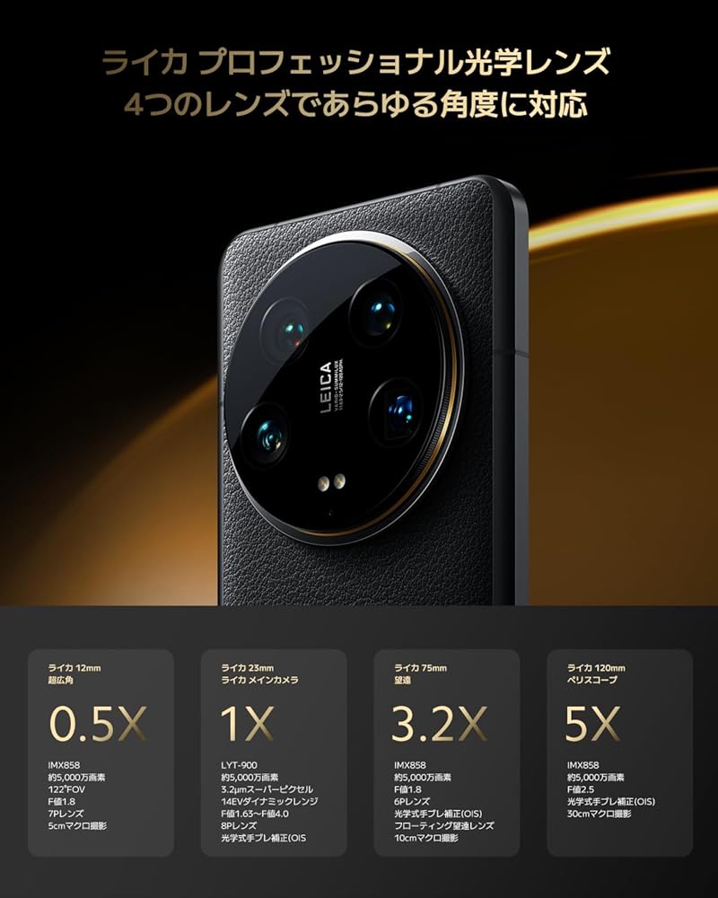 シャオミ(Xiaomi) SIMフリー スマートフォン Xiaomi 14 Ultra 日本語版 ライカ Summilux光学レンズ搭載 画像3