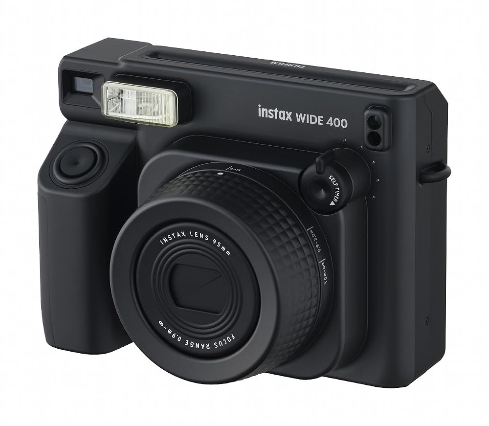 富士フイルム FUJIFILM チェキ instax WIDE 400 JET BLACK ジェットブラック インスタントカメラ ワイドフォーマット セルフタイマー 接写レンズ付属 画像2