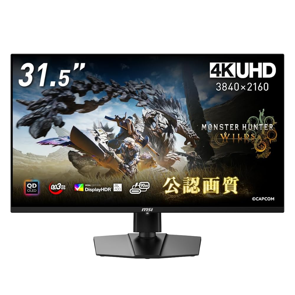 MSI QD-OLED ゲーミングモニター MPG 321URX QD-OLED 31.5インチ/4K UHD/QD-OLEDパネル/240Hz/0.03ms（GTG）
