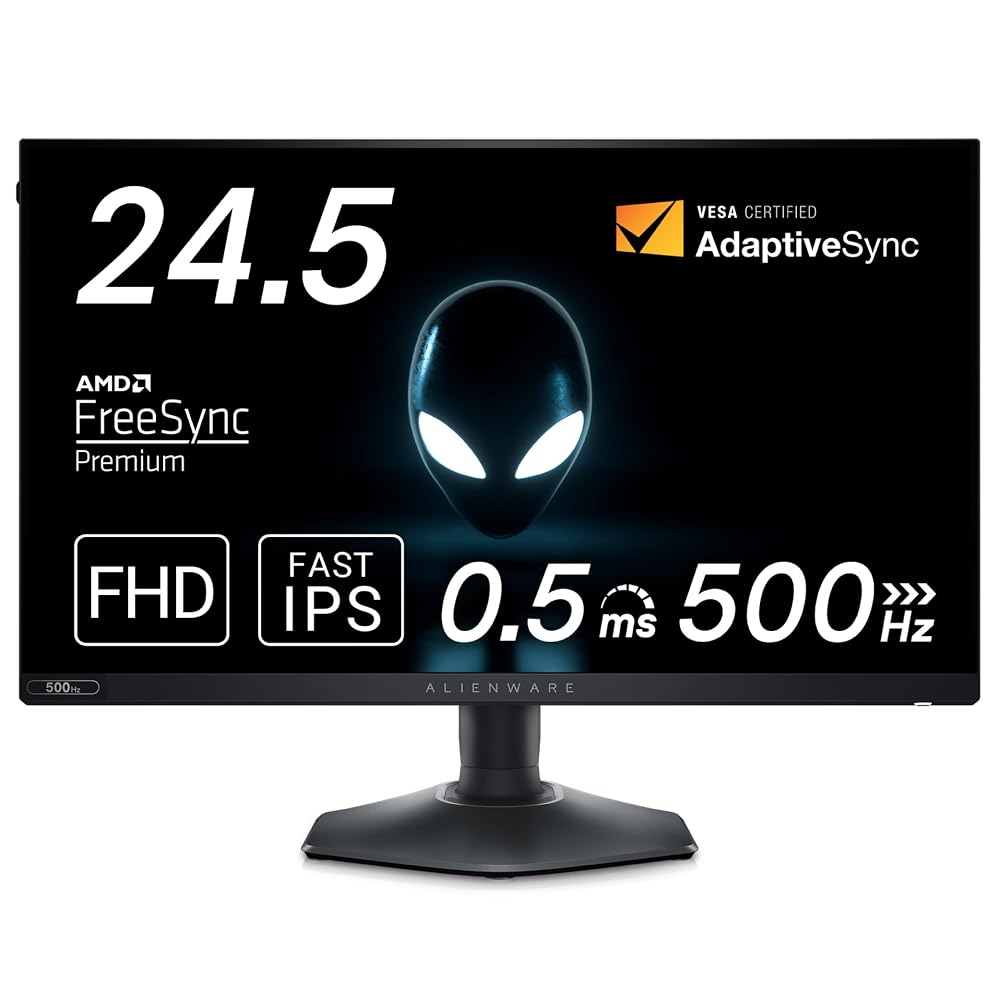 Dell Alienware AW2524HF 24.5インチ ゲーミングモニター フルHD 500Hz Fast IPS sRGB99% 縦横回転 無輝点3年保証