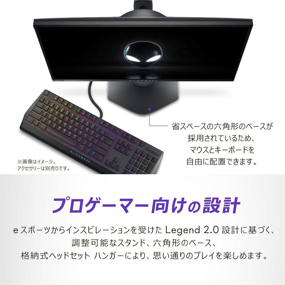 Dell Alienware AW2524HF 24.5インチ ゲーミングモニター フルHD 500Hz Fast IPS sRGB99% 縦横回転 無輝点3年保証 画像6