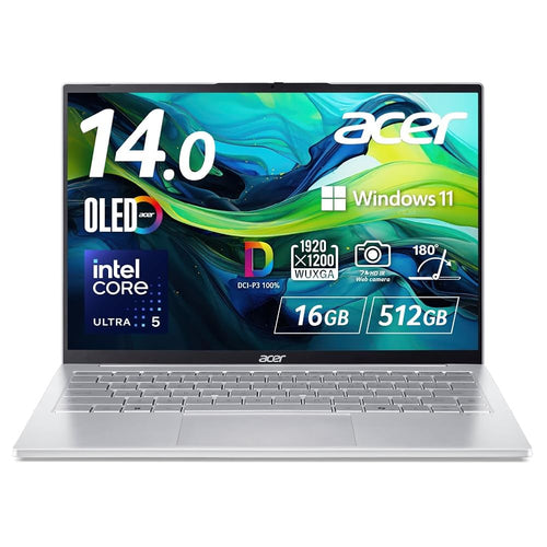 Acer エイサー Swift Lite 14 SFL14-54M-A56Y 14インチ OLED 光沢 ノートパソコン Core Ultra 5 115U 16GB SSD512GB