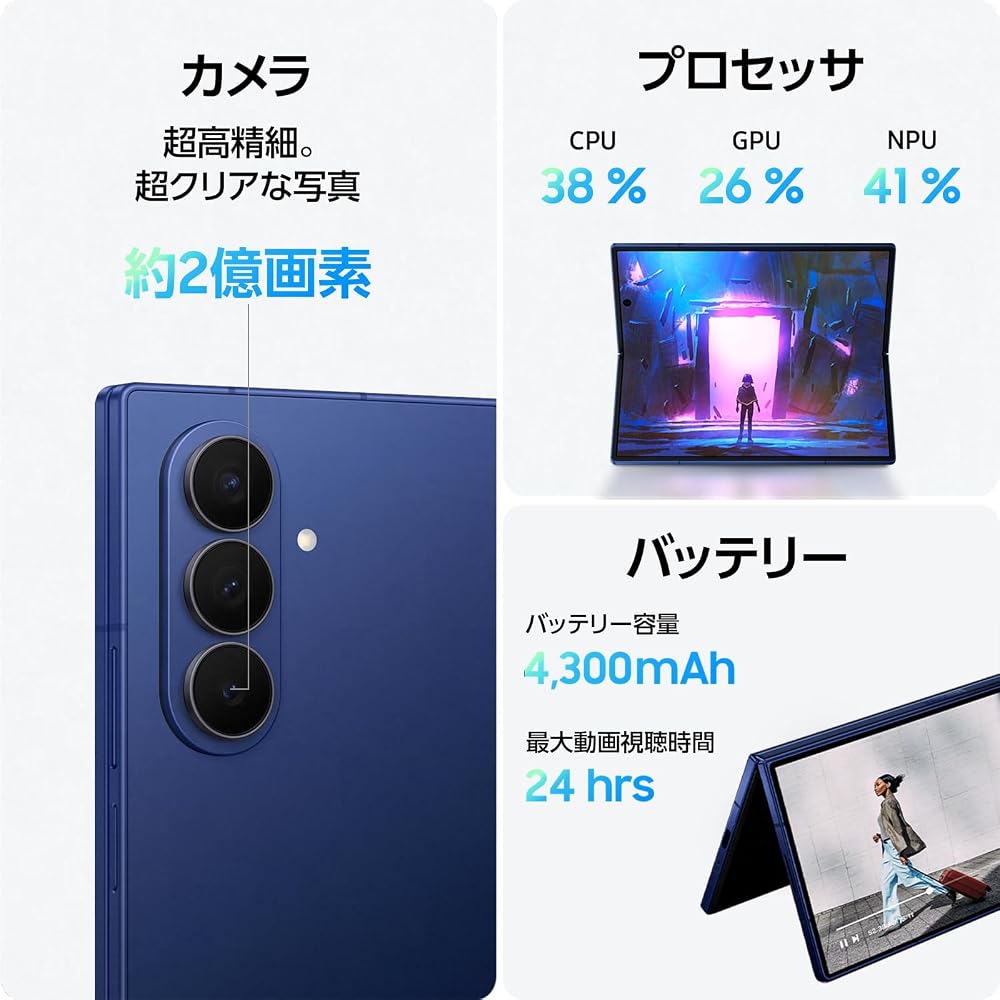 Samsung Galaxy Z Fold7 512GB |ジェットブラック|Galaxy AI対応|SIMフリースマホ 本体 端末|FeliCa対応|8.0インチ 画像5