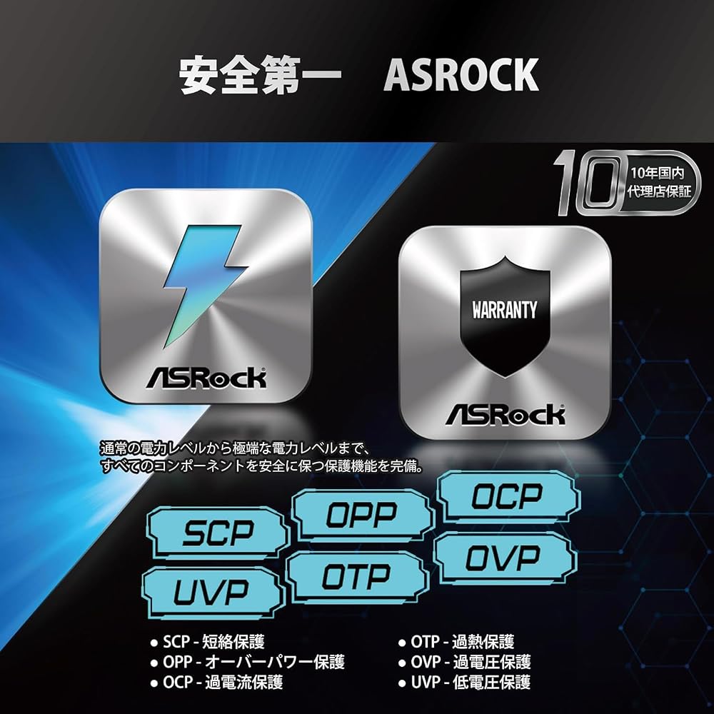 アスロック ASRock Steel Legend SL-1000G ブラック 1000W ATX電源 80PLUS GOLD ATX 3.1 PCIe 5.1対応 フルモジュラー 12V-2x6 画像6