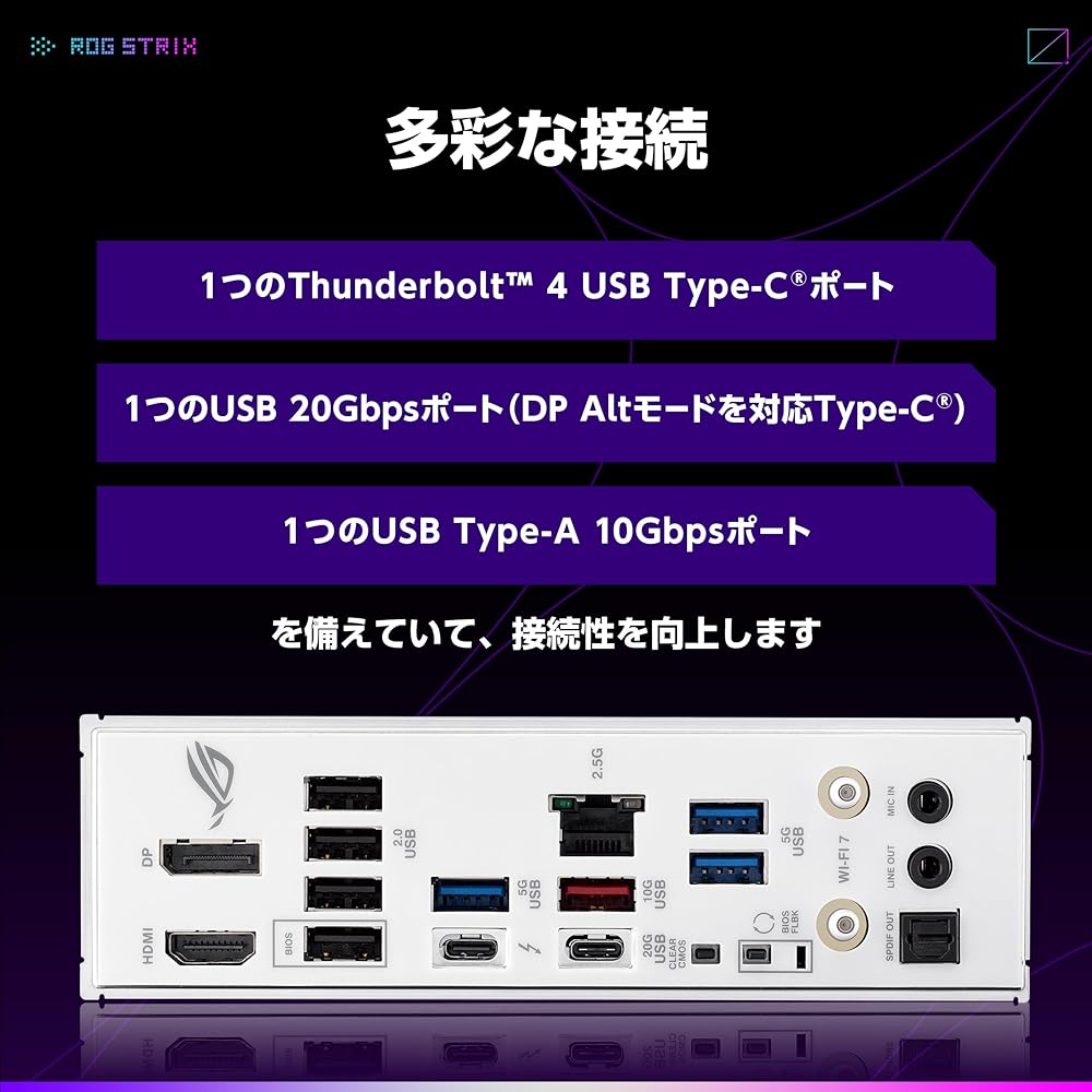 ASUS intel Core Ultra Processors (Series 2) Socket LGA1851 対応 B860 搭載 micro-ATX マザーボード/ROG STRIX B860-G GAMING WIFI 国内正規代理店品 画像6
