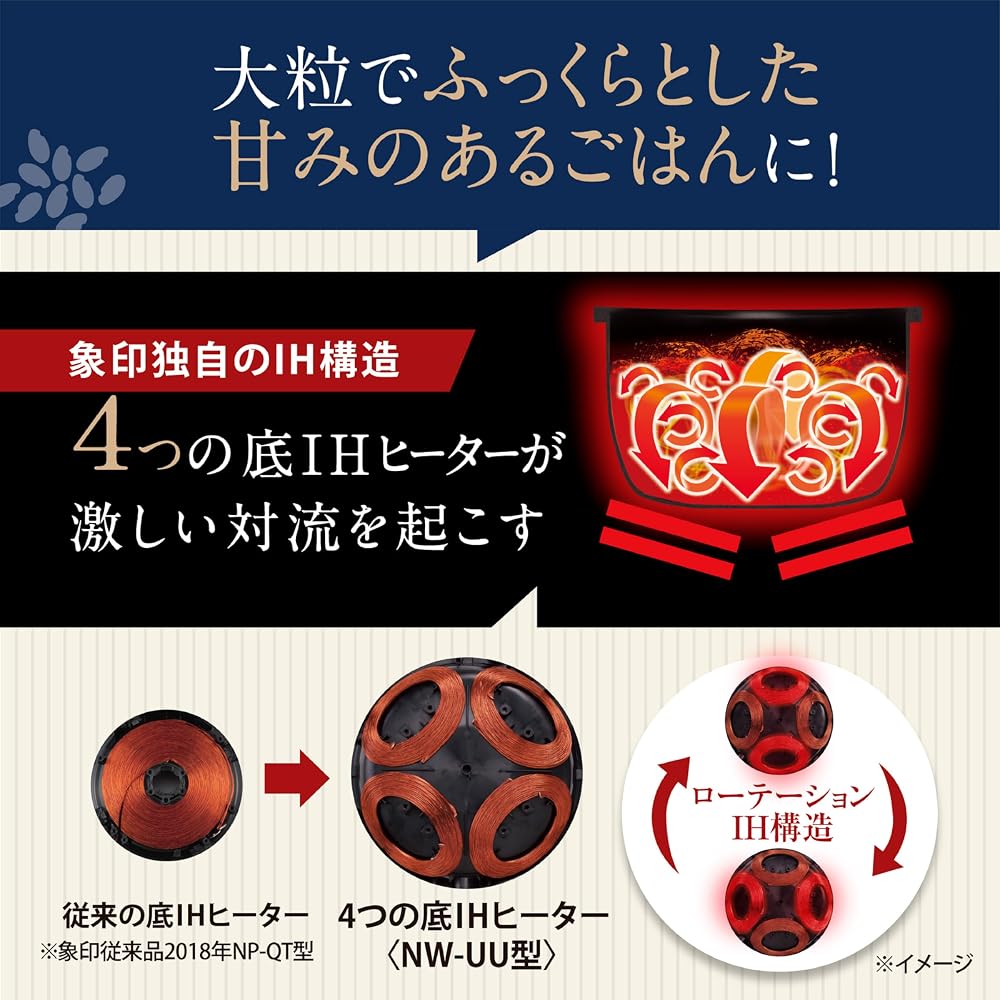 象印マホービン 炊飯器 4合 炎舞炊き 圧力IHタイプ 日本製 お手入れ点数2点 白（ホワイト） NW-UU07-WZ 画像3