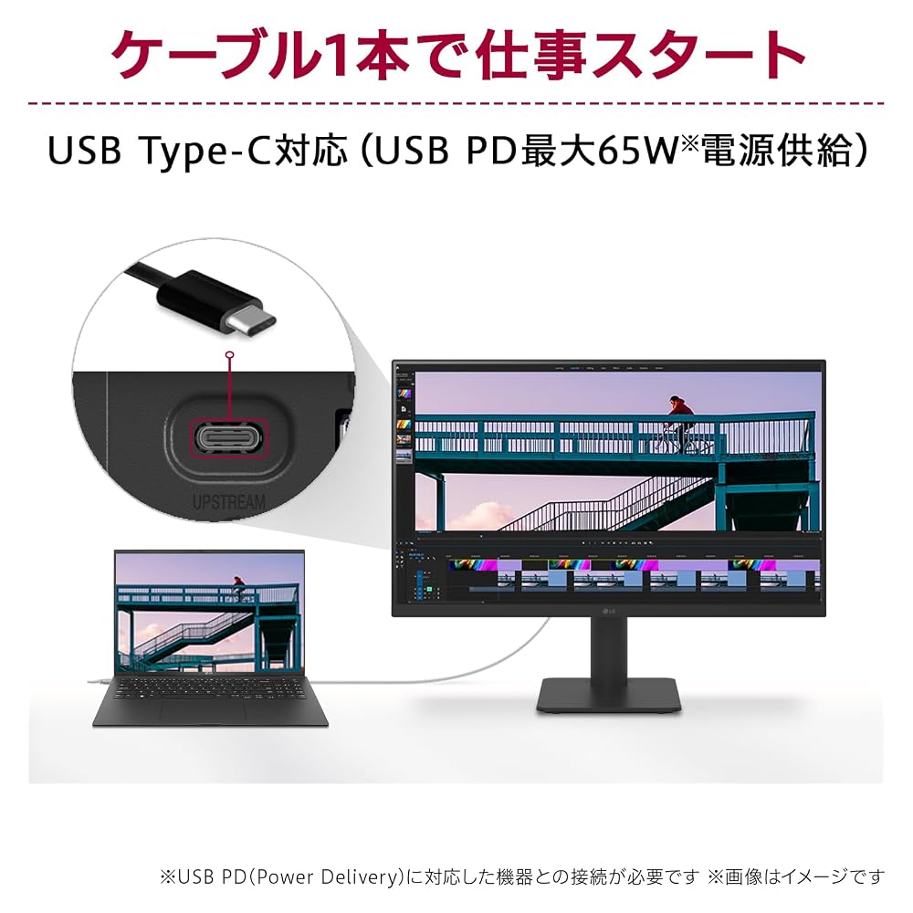 LG モニター 27MS530B-B 27インチ フルHD 100Hz IPS USB-C PD65W HDMI×2 スピーカー内蔵 メーカー3年保証 画像4