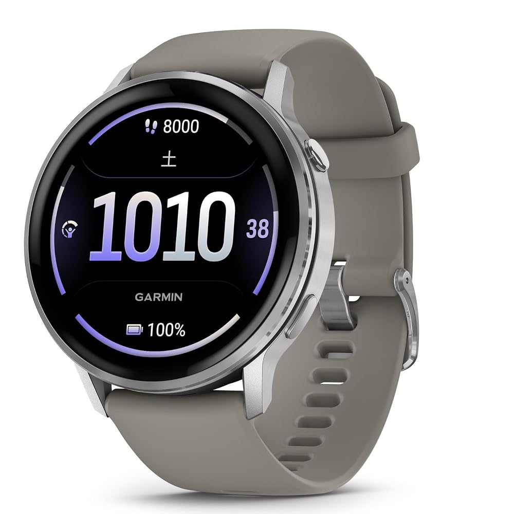 GARMIN(ガーミン)Venu 4 Silver/Gray 45mm スマートウォッチ AMOLED ディスプレイ ロングバッテリー 健康 フィットネス ワークアウト Suica対応