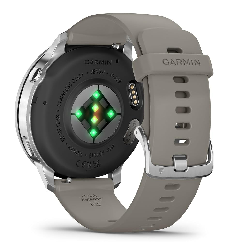 GARMIN(ガーミン)Venu 4 Silver/Gray 45mm スマートウォッチ AMOLED ディスプレイ ロングバッテリー 健康 フィットネス ワークアウト Suica対応