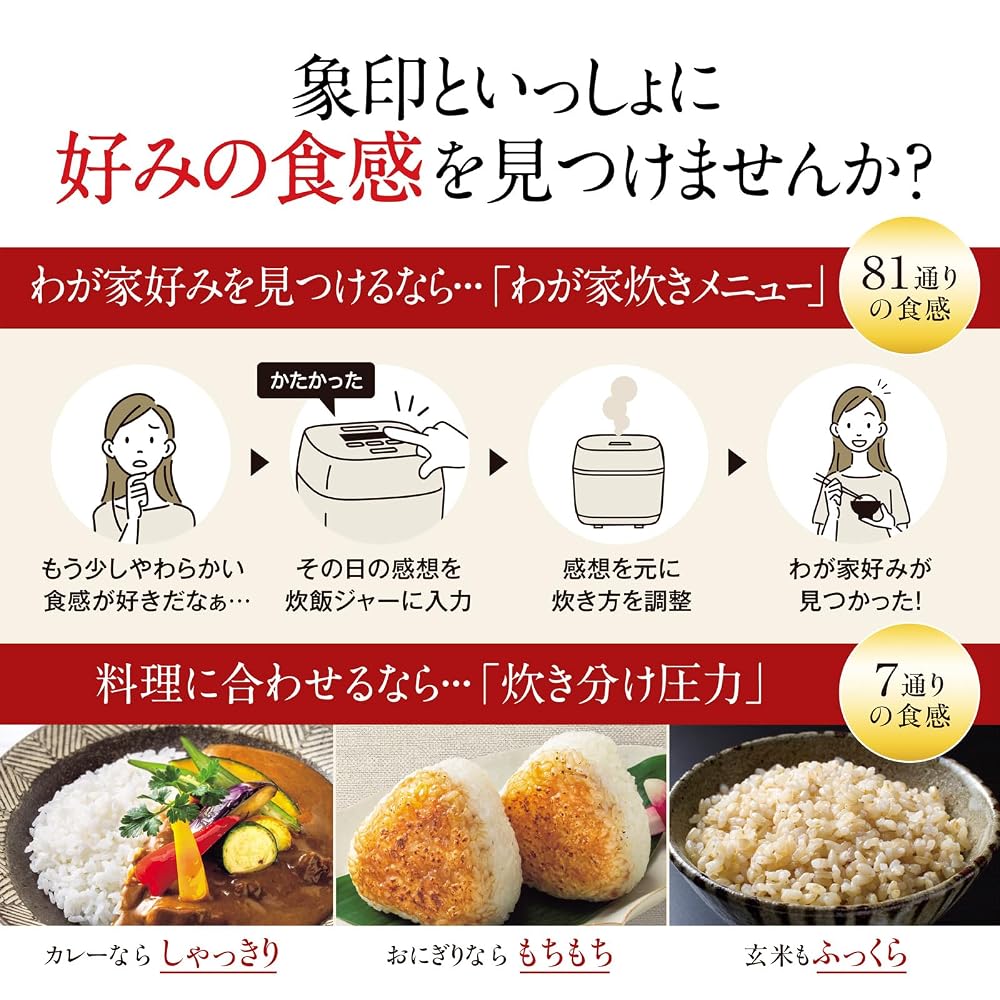象印マホービン 炊飯器 4合 小容量 炎舞炊き コンパクト 圧力IHタイプ 日本製 お手入れ点数2点 絹白 NW-UT07-WZ 画像4