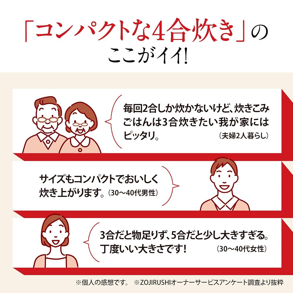 象印マホービン 炊飯器 4合 小容量 炎舞炊き コンパクト 圧力IHタイプ 日本製 お手入れ点数2点 絹白 NW-UT07-WZ 画像3