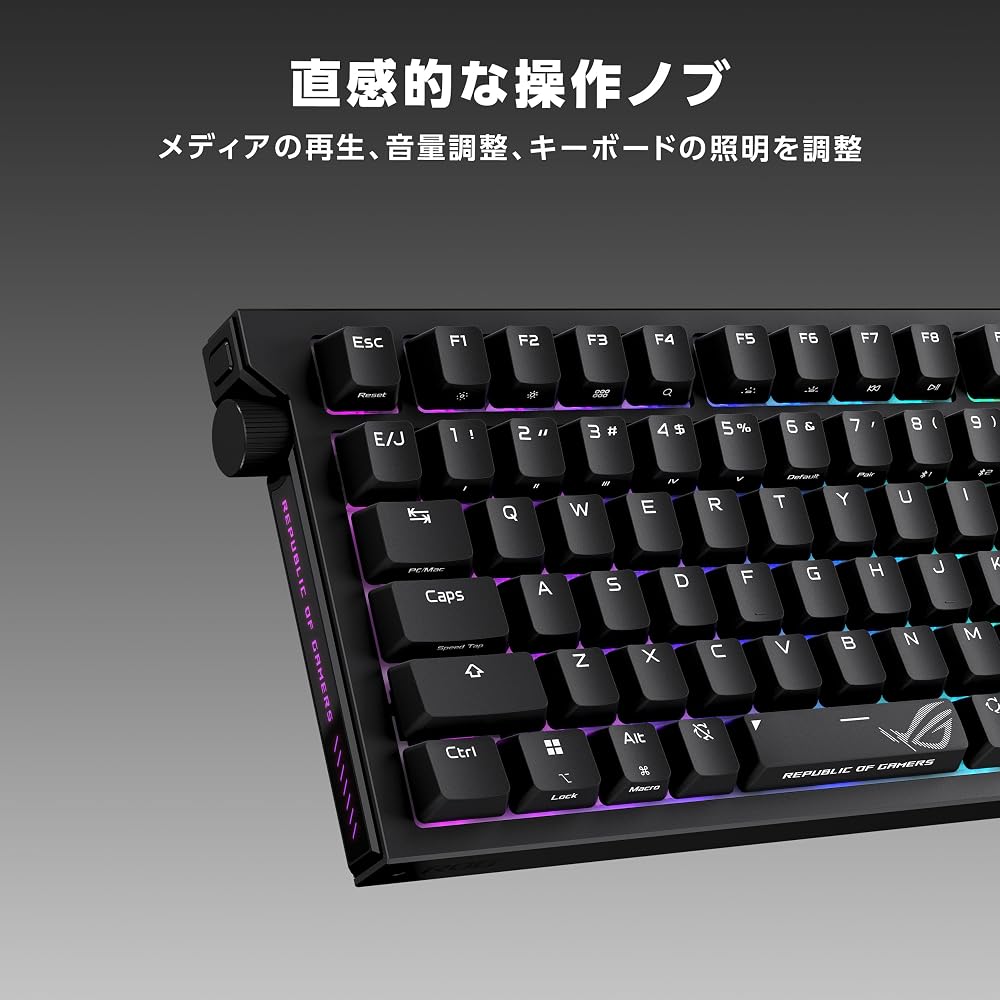 ASUS ROG Strix Morph 96 Wireless Gaming Keyboard ブラック / 96%レイアウトゲーミングキーボード/メカニカルスイッ
