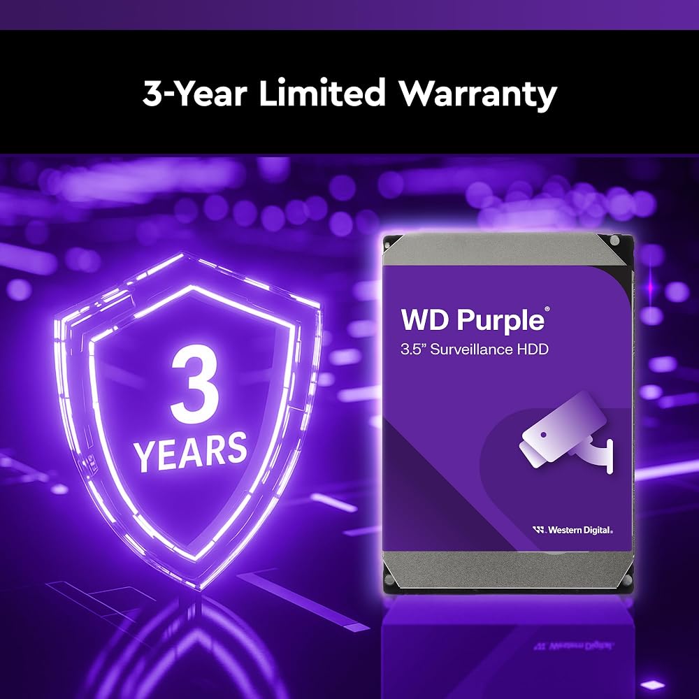 ウエスタンデジタル WD Purple WD64PURZ 6TB 3.5インチ 内蔵HDD SATA 6Gb/s 256MB CMR 5400rpm 監視システム用 画像6