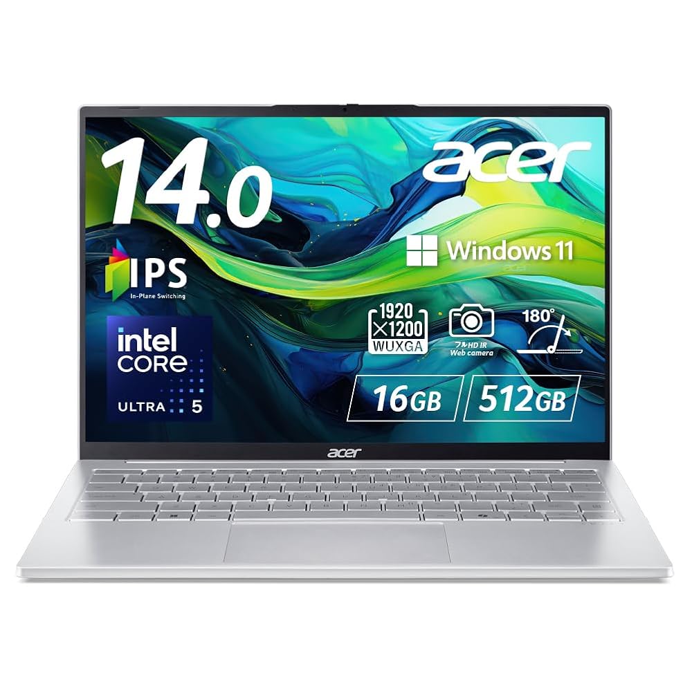エイサー Acer Swift Lite 14 SFL14-54M-H56Y ライトシルバー 14型 WUXGA Core Ultra 5 115U 16GB SSD512GB 約990g ノートPC