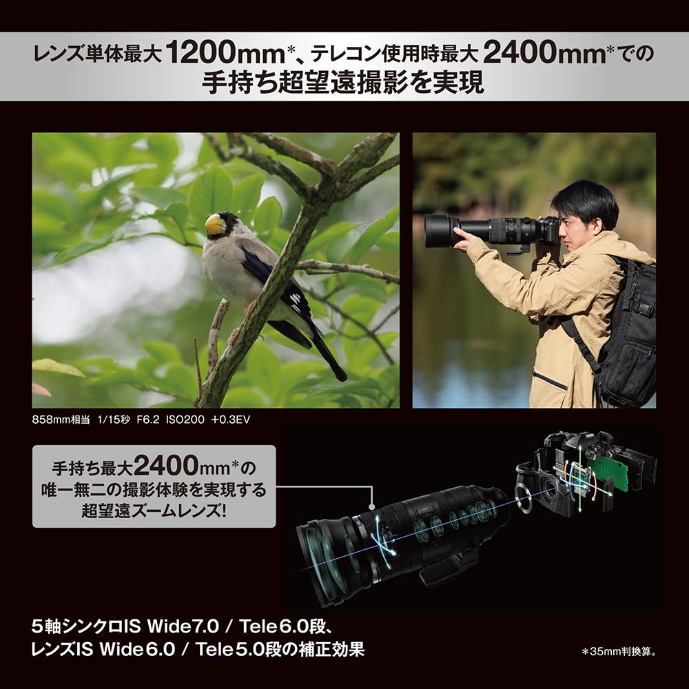 OM SYSTEM M.ZUIKO DIGITAL ED 150-600mm F5.0-6.3 IS 超望遠ズームレンズ マイクロフォーサーズ 1200mm相当 IPX1防滴 画像6