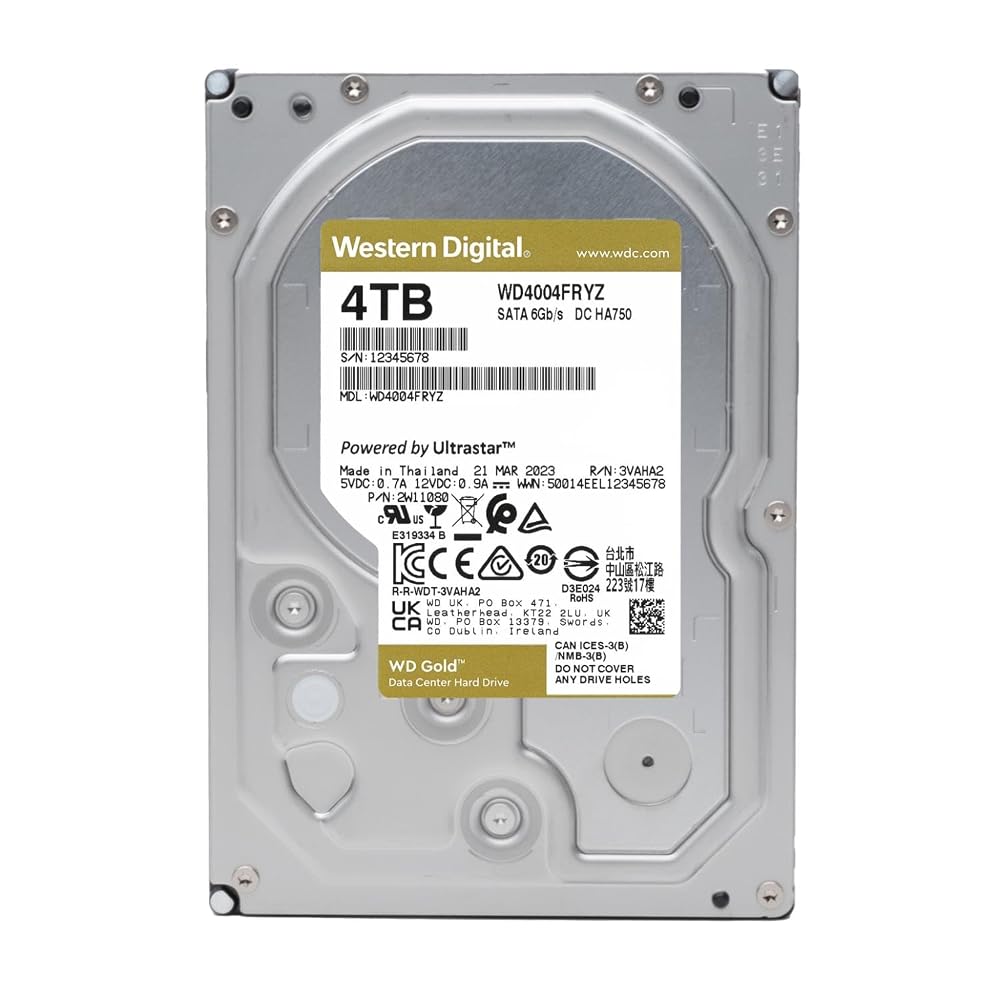 WD4004FRYZ [WD Gold (4TB 3.5インチ SATA 6G 7200rpm 256MB CMR)]