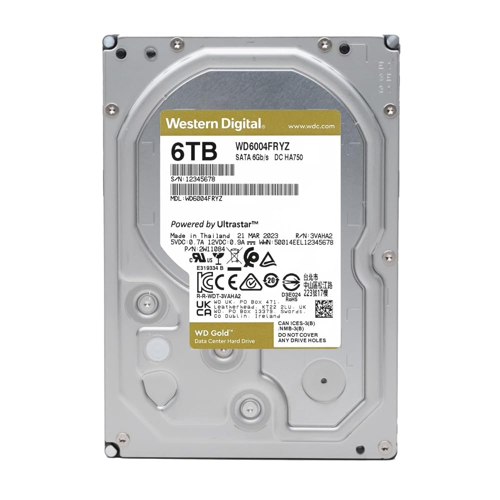 WD6004FRYZ [WD Gold (6TB 3.5インチ SATA 6G 7200rpm 256MB CMR)]