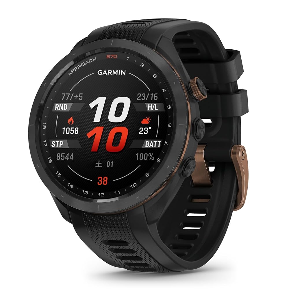 ガーミン(GARMIN) Approach S70 47mm Black Bronze Edition AMOLED(有機EL)ディスプレイ搭載
