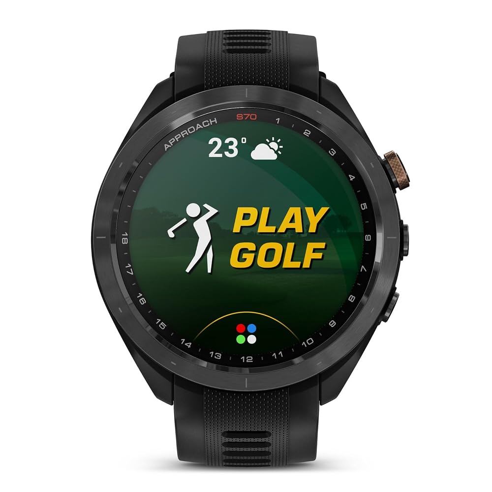 ガーミン(GARMIN) Approach S70 47mm Black Bronze Edition AMOLED(有機EL)ディスプレイ搭載