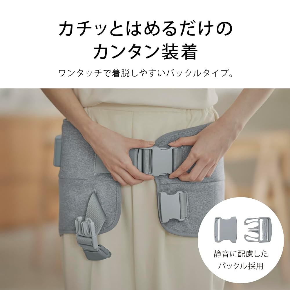 パナソニック エアーマッサージャー 骨盤おしりリフレ ベルト型 マッサージ器 骨盤ケア ライトグレー EW-RA170-H 画像6