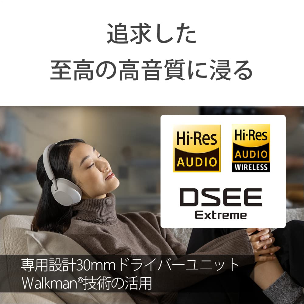 ソニー ワイヤレスノイズキャンセリングヘッドホン WH-1000XM5 Bluetooth Alexa搭載 マイク付き プラチナシルバー WH1000XM5 SM 画像6