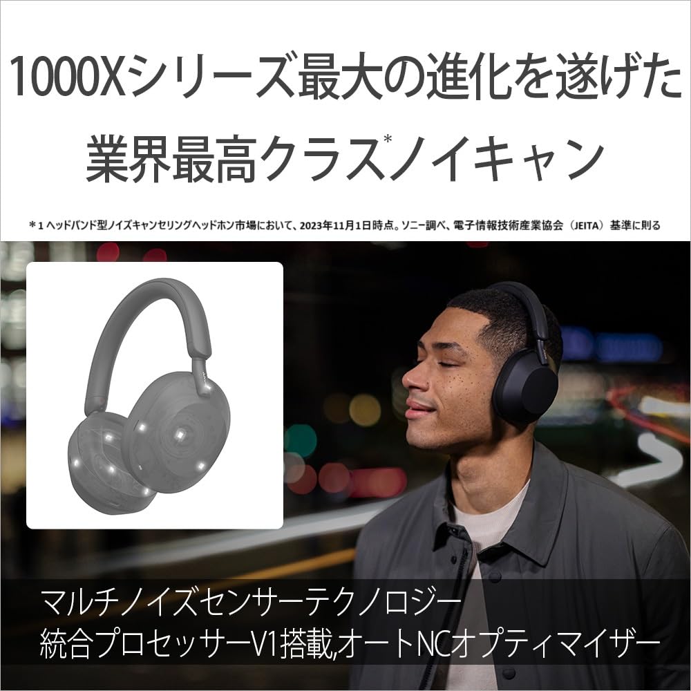 ソニー ワイヤレスノイズキャンセリングヘッドホン WH-1000XM5 Bluetooth Alexa搭載 マイク付き プラチナシルバー WH1000XM5 SM 画像5