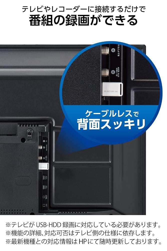 エレコム 外付けSSD 1TB ポータブル 小型 USBメモリ型 キャップ式 USB-A PS5/PS4 テレビ録画対応 ホワイト ESD-EXS1000GWH 画像6