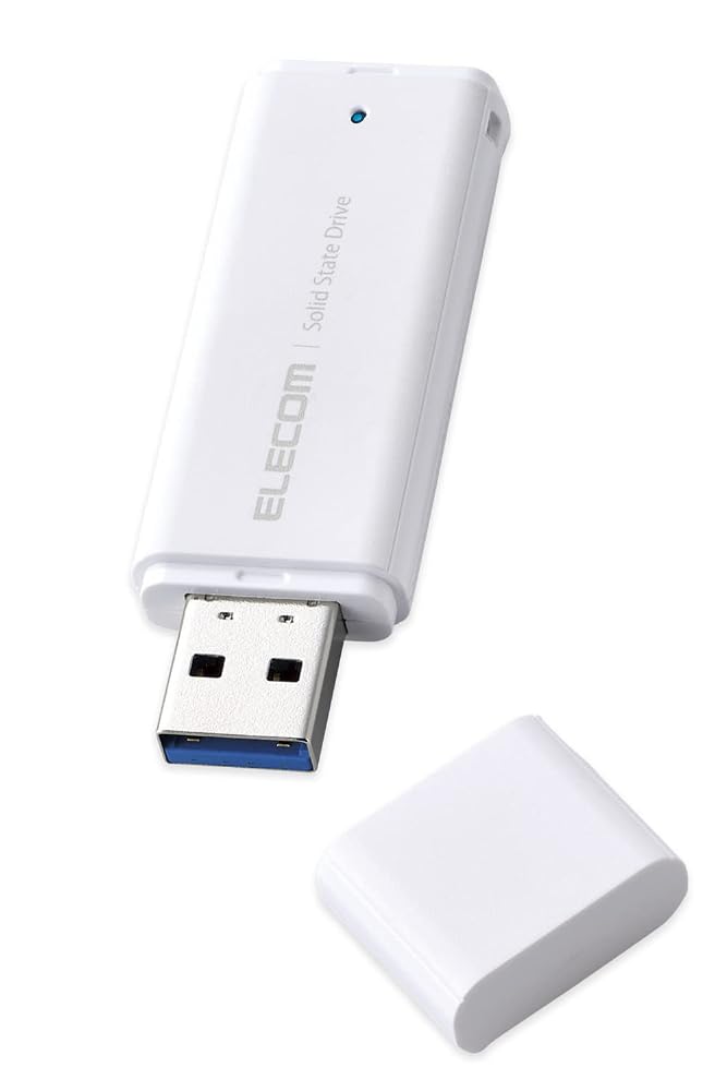 エレコム 外付けSSD 1TB ポータブル 小型 キャップ式 USB3.2 Gen1 5Gbps PS5/PS4 テレビ録画対応 ホワイト ESD-EMC1000GWH