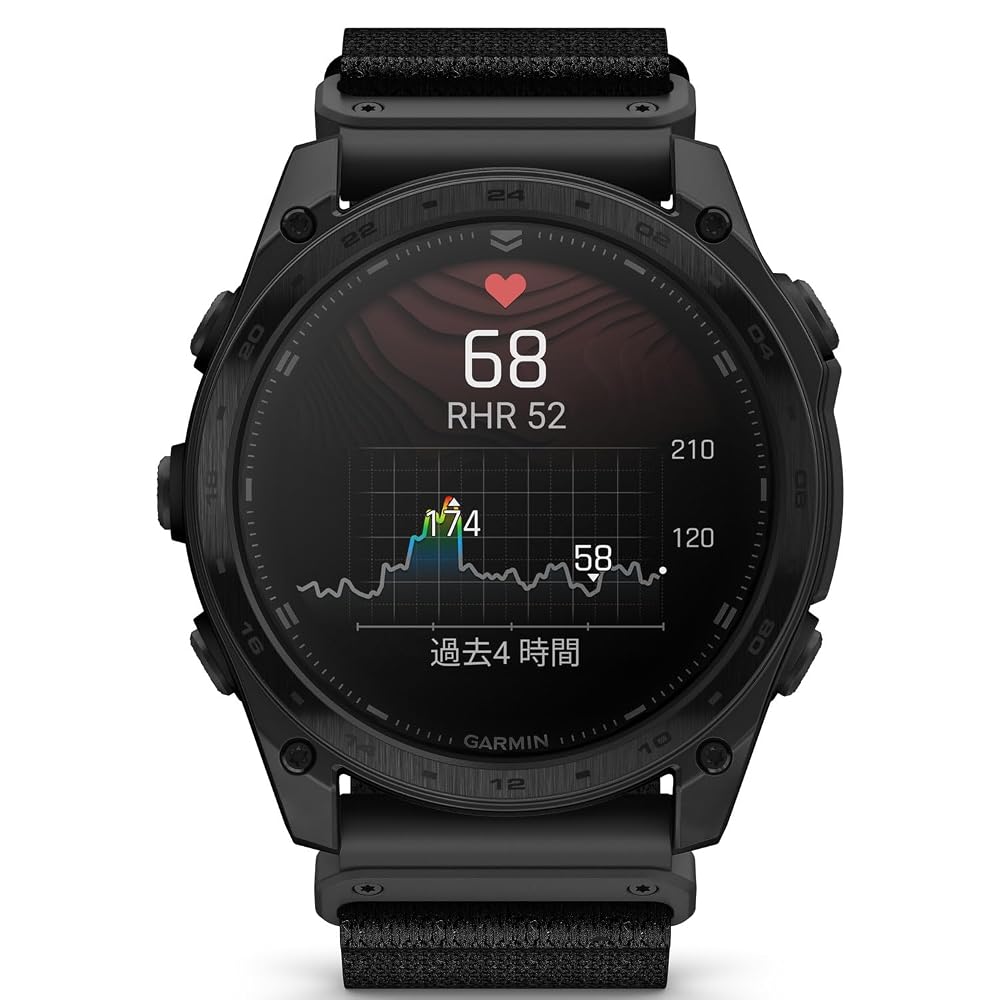 ガーミン GARMIN tactix 8 AMOLED 51mm GPSスマートウォッチ ミリタリー タクティカル Suica対応 心電図 ブラック 010-03406-12 画像6