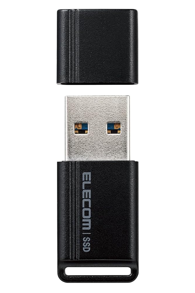 エレコム 外付けSSD 1TB USBメモリ型 小型 キャップ式 USB3.2 USB-A テレビ録画/PS4対応 ブラック ESD-EXS1000GBK