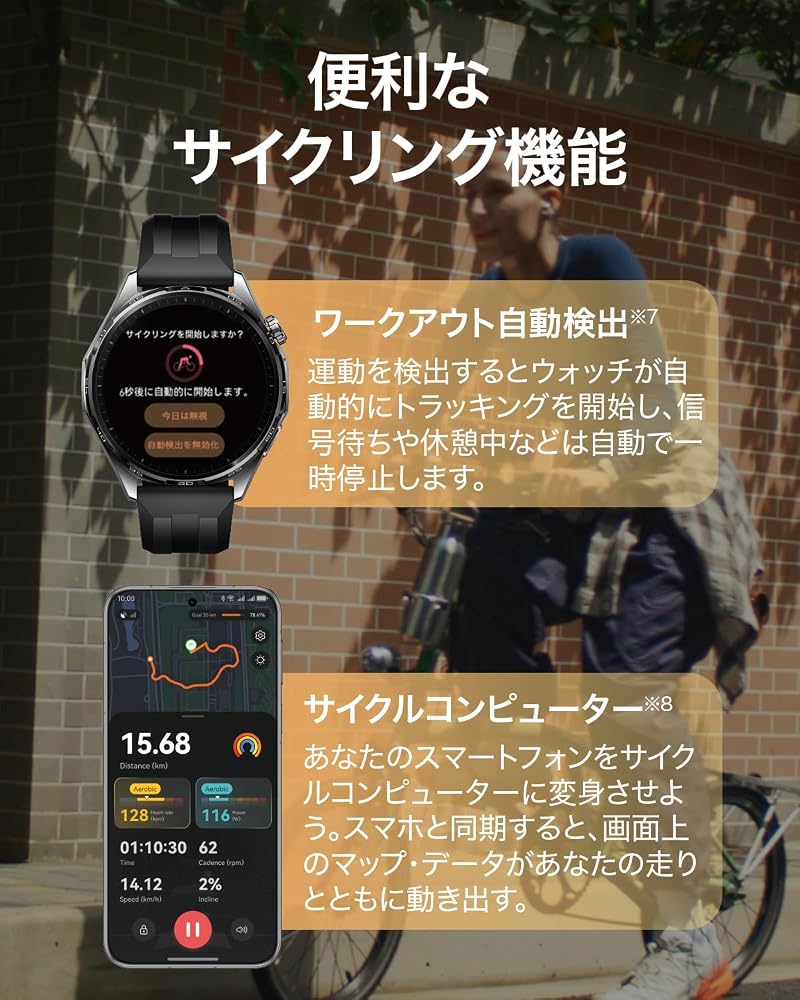 ファーウェイ HUAWEI WATCH GT 6 46mm スマートウォッチ GPS内蔵 1.47インチAMOLED 最長21日間バッテリー グリーン Atum-B19W 画像6